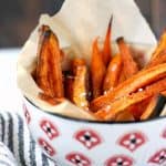 Baked sweet potato fries are gluten free and delicious! An easy, comforting recipe.