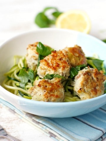 chicken meatballs and zoodles