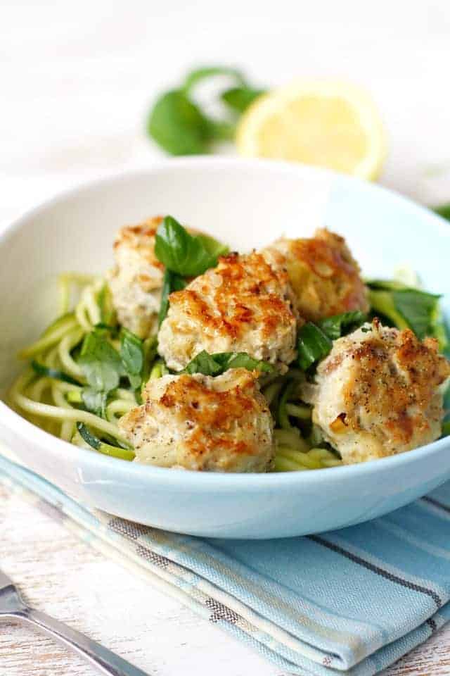 chicken meatballs and zoodles