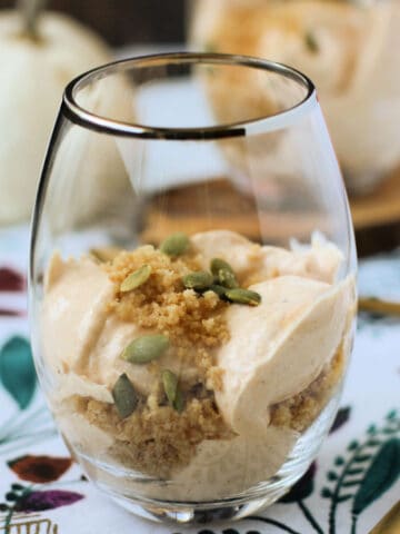 dairy free pumpkin mousse with cookie crumbs