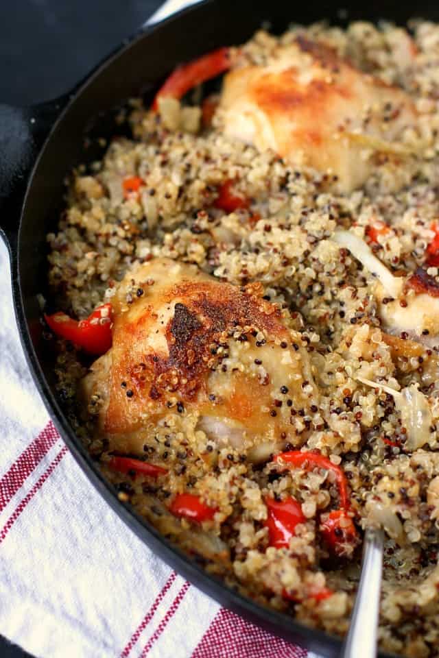 skillet chicken with red peppers