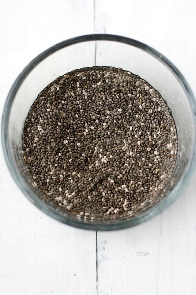 chia seeds and water