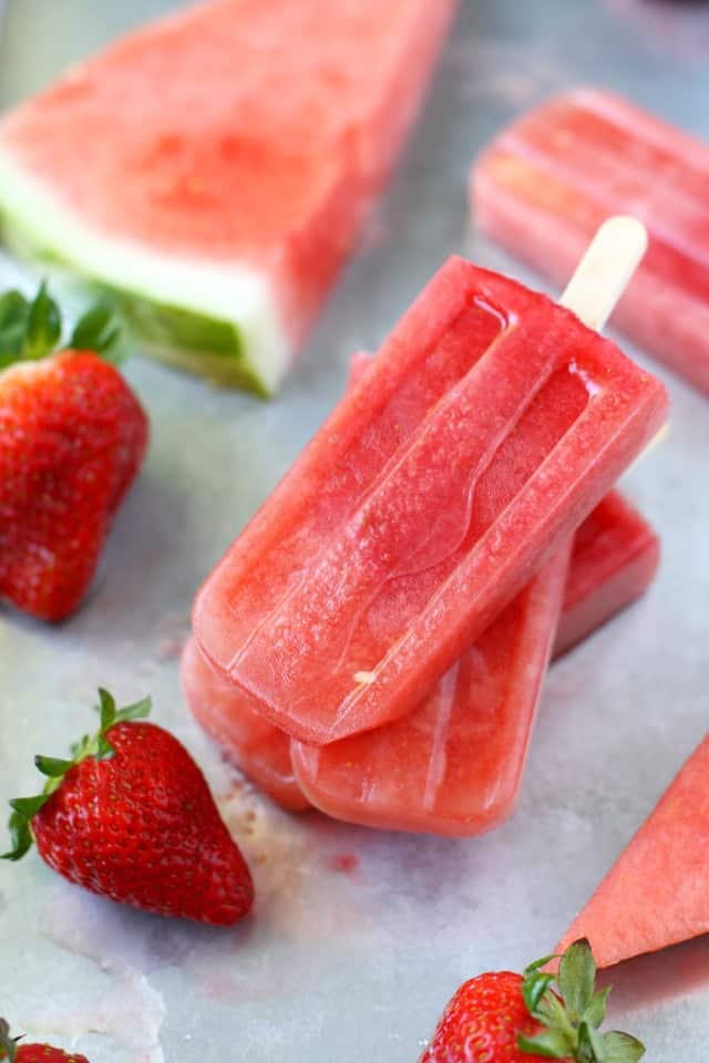 watermelon berry ice pops