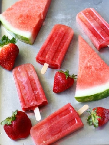 strawberry watermelon fruit popsicles