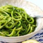 zoodles with dairy free pesto