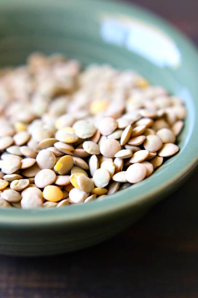 green lentils in bowl