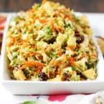 brussels sprout slaw on a white tray
