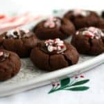 gluten free chocolate peppermint thumbprint cookies