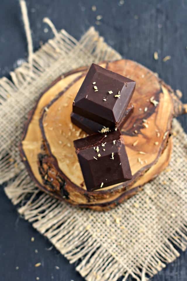 coconut oil chocolate with toasted coconut