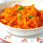 carrot noodles with peas and garlic