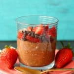 overnight oats with chocolate and strawberries