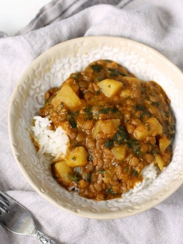 curry with lentils and potatoes