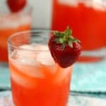 glass of homemade strawberry lemonade