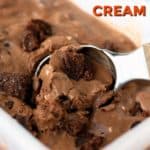 brownie ice cream being scooped