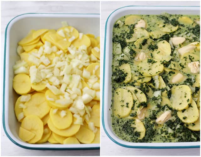 how to make scalloped potatoes with kale