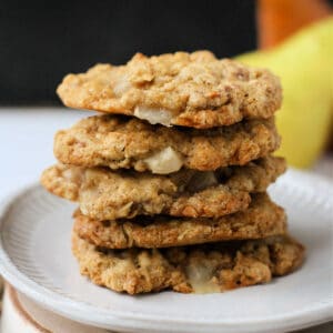 vegan gluten free pear oatmeal cookies