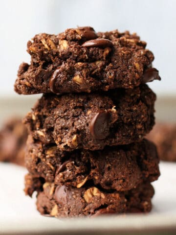 gluten free vegan double chocolate oat cookies