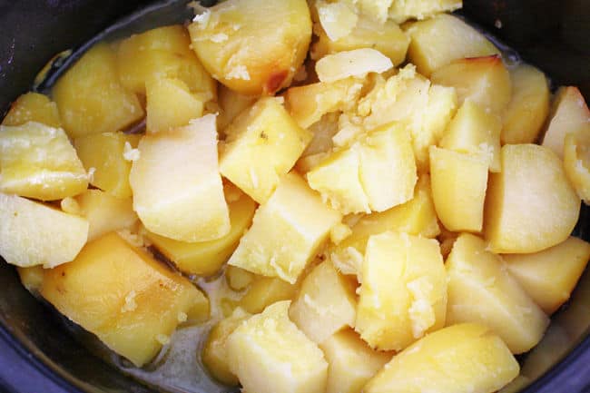 cooked potatoes in crock pot
