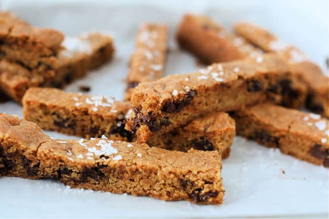 salted cookie bars with chocolate chips