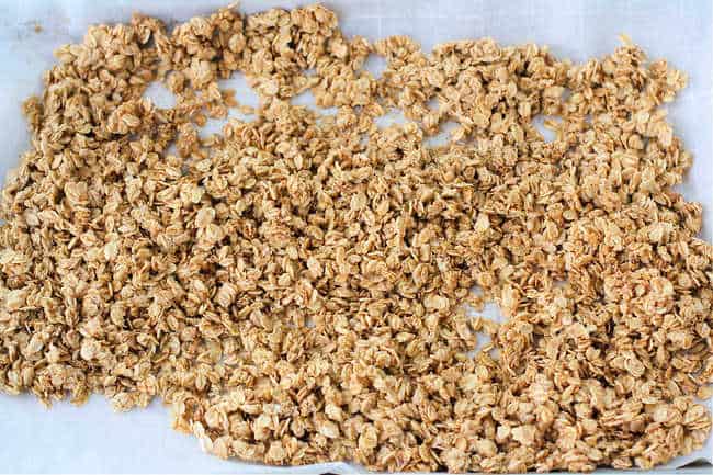 maple granola after baking