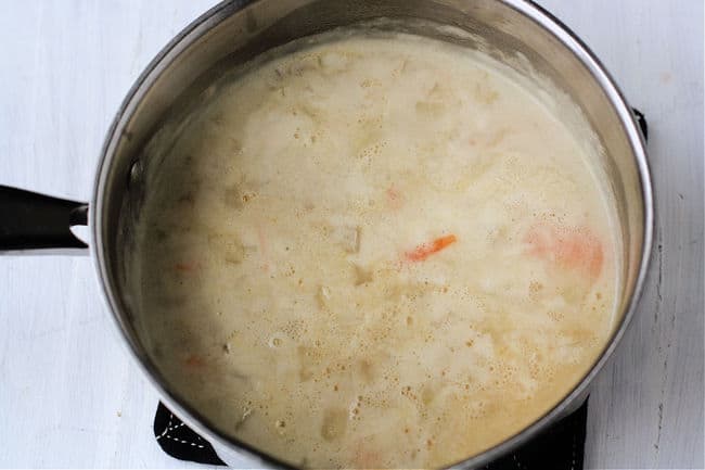 soup base with flour and broth