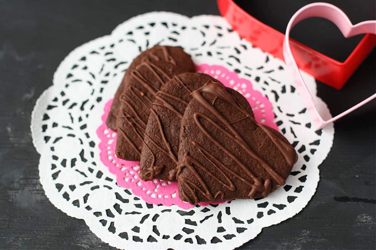 chocolate sugar cookies for valentine's day