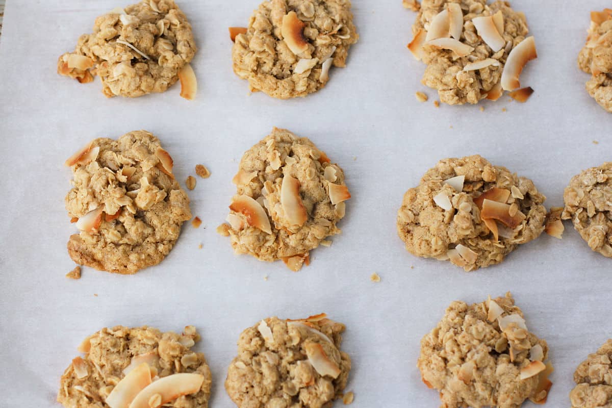 baked coconut oatmeal cookies