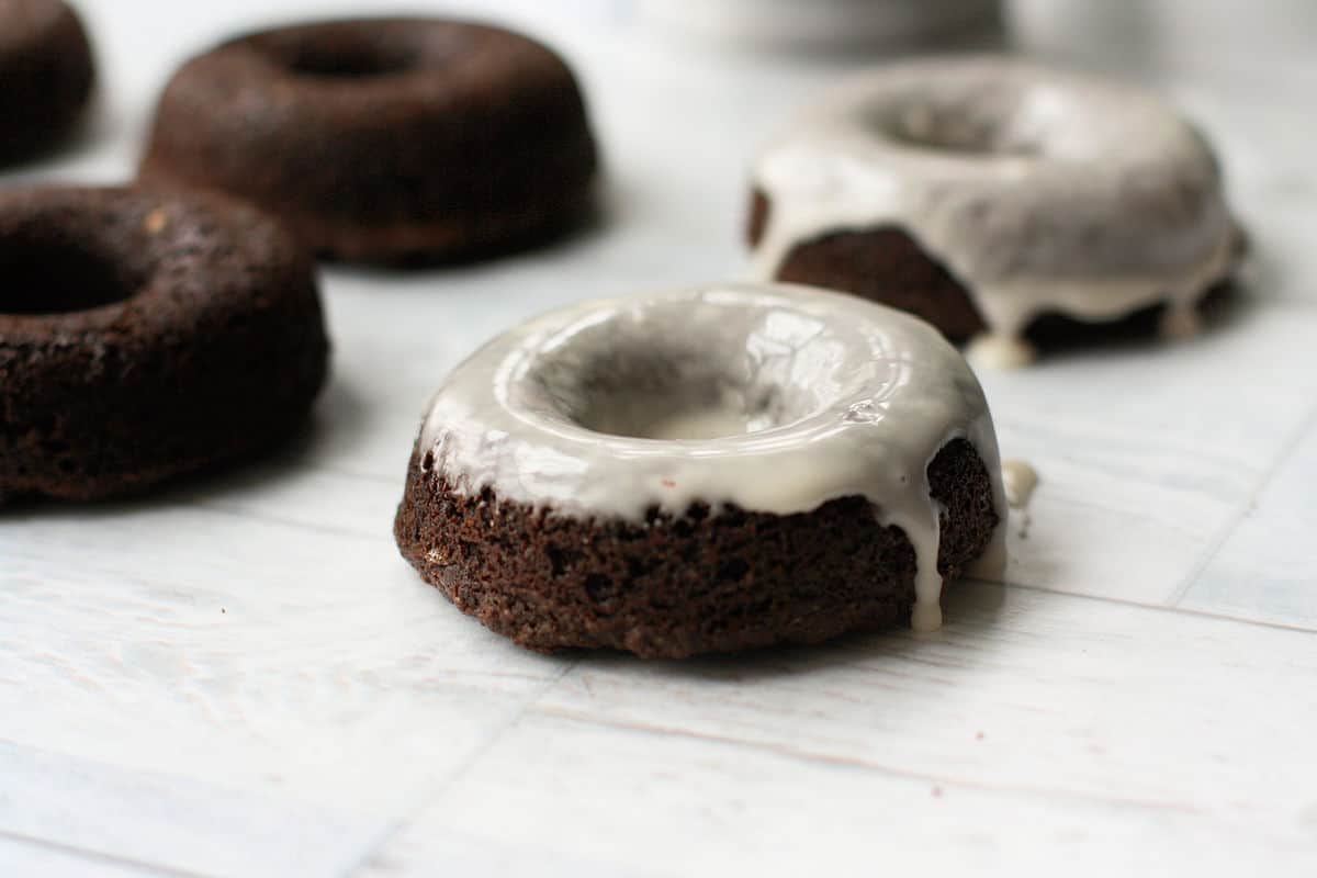 chocolate donuts with glaze