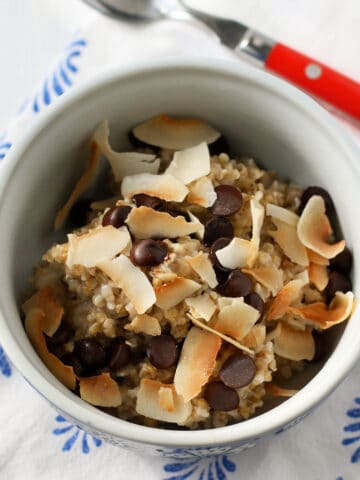steel cut oats with chocolate chips