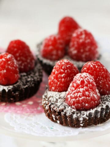 dairy free chocolate tarts with berries
