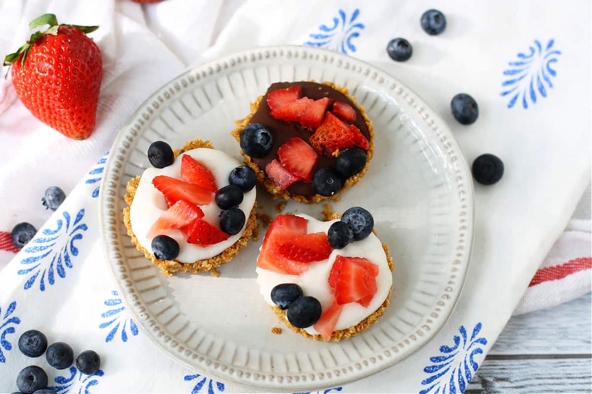 gluten free berry tarts on a plate
