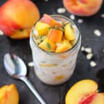 overnight oatmeal with peaches