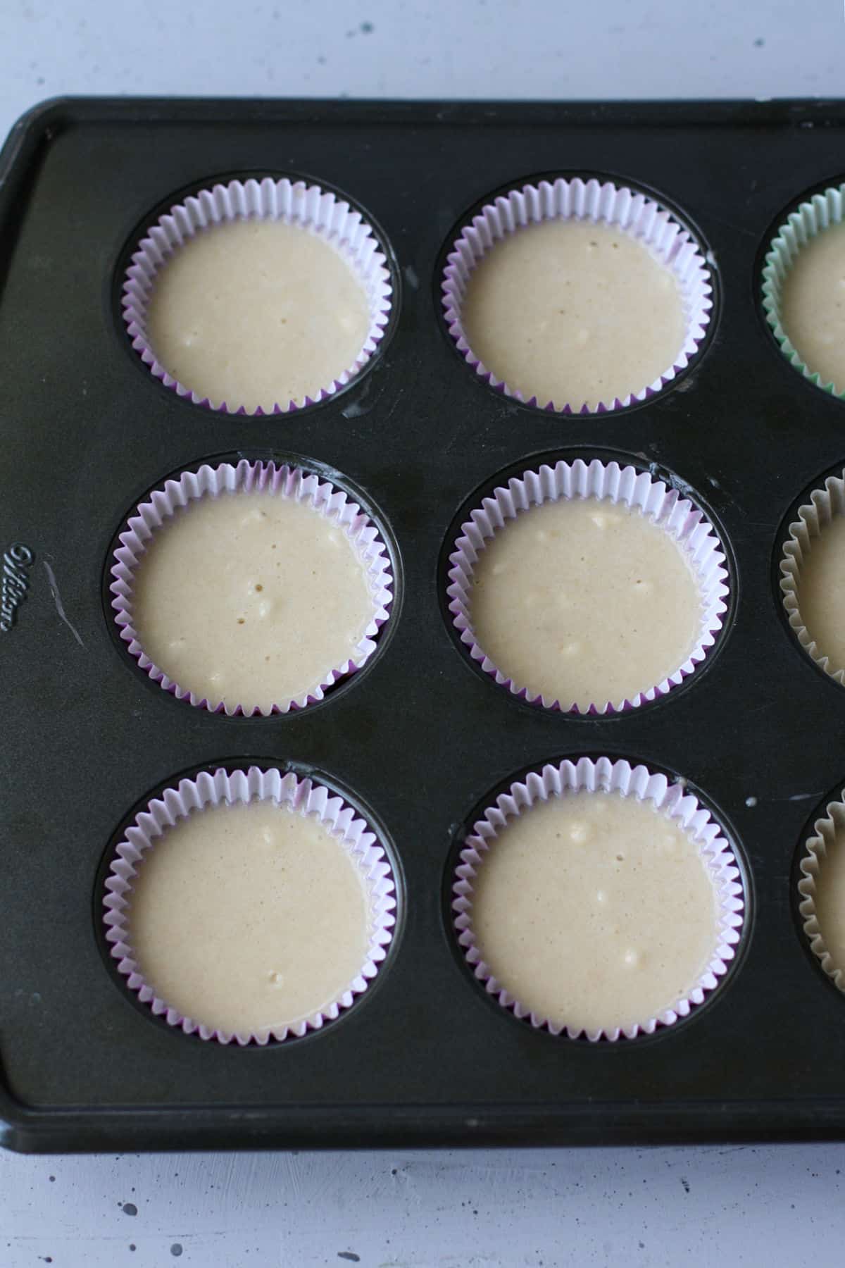 vanilla cupcakes before baking