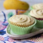 vegan cupcakes with mango icing