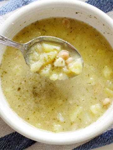 white bean potato soup with lemon