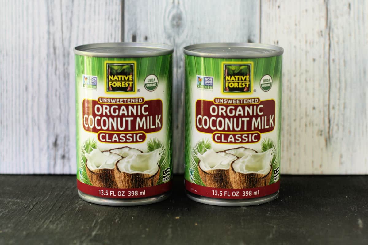 cans of full fat coconut milk