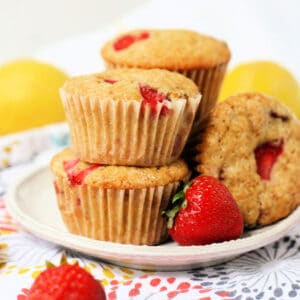 vegan strawberry lemon muffins