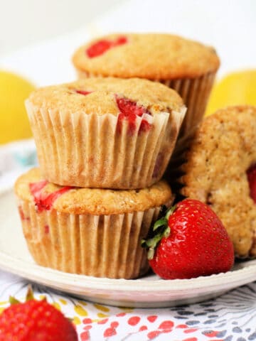 vegan strawberry lemon muffins