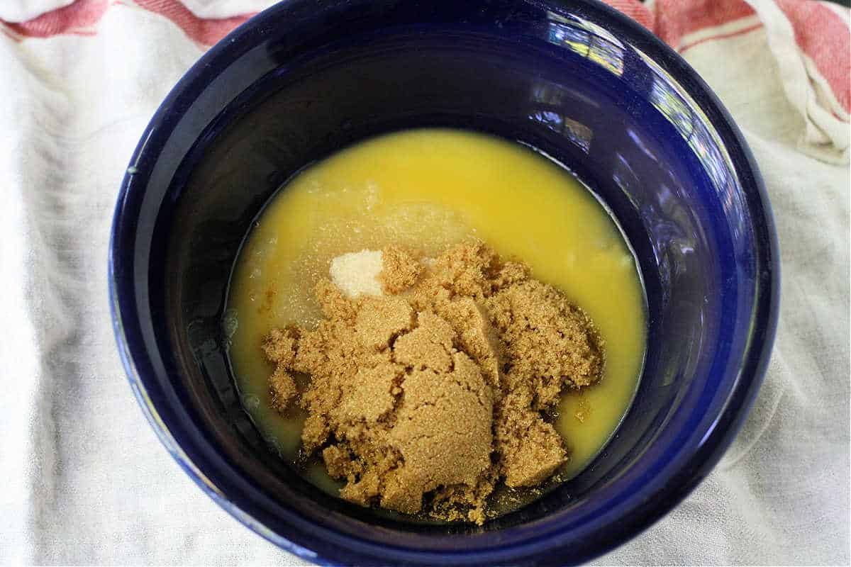 buttery spread and sugars in a bowl