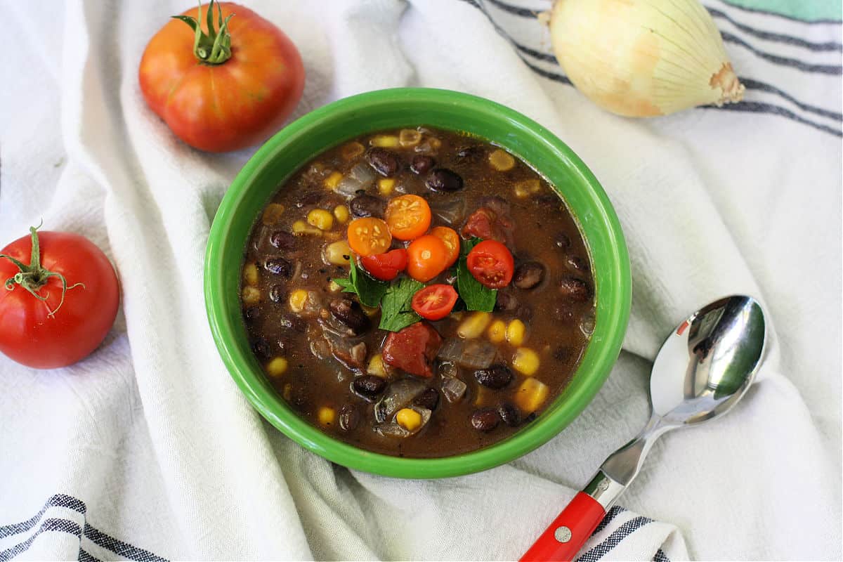 dairy free black bean soup with corn