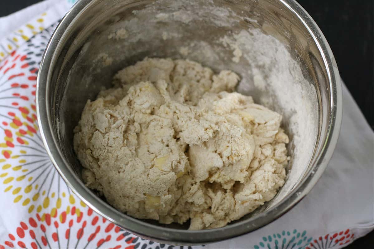 egg free biscuit dough in a bowl