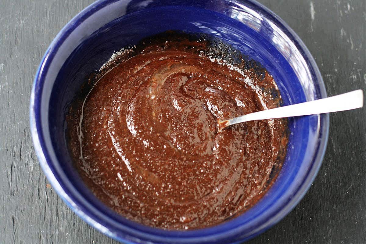 brownie batter before adding flour