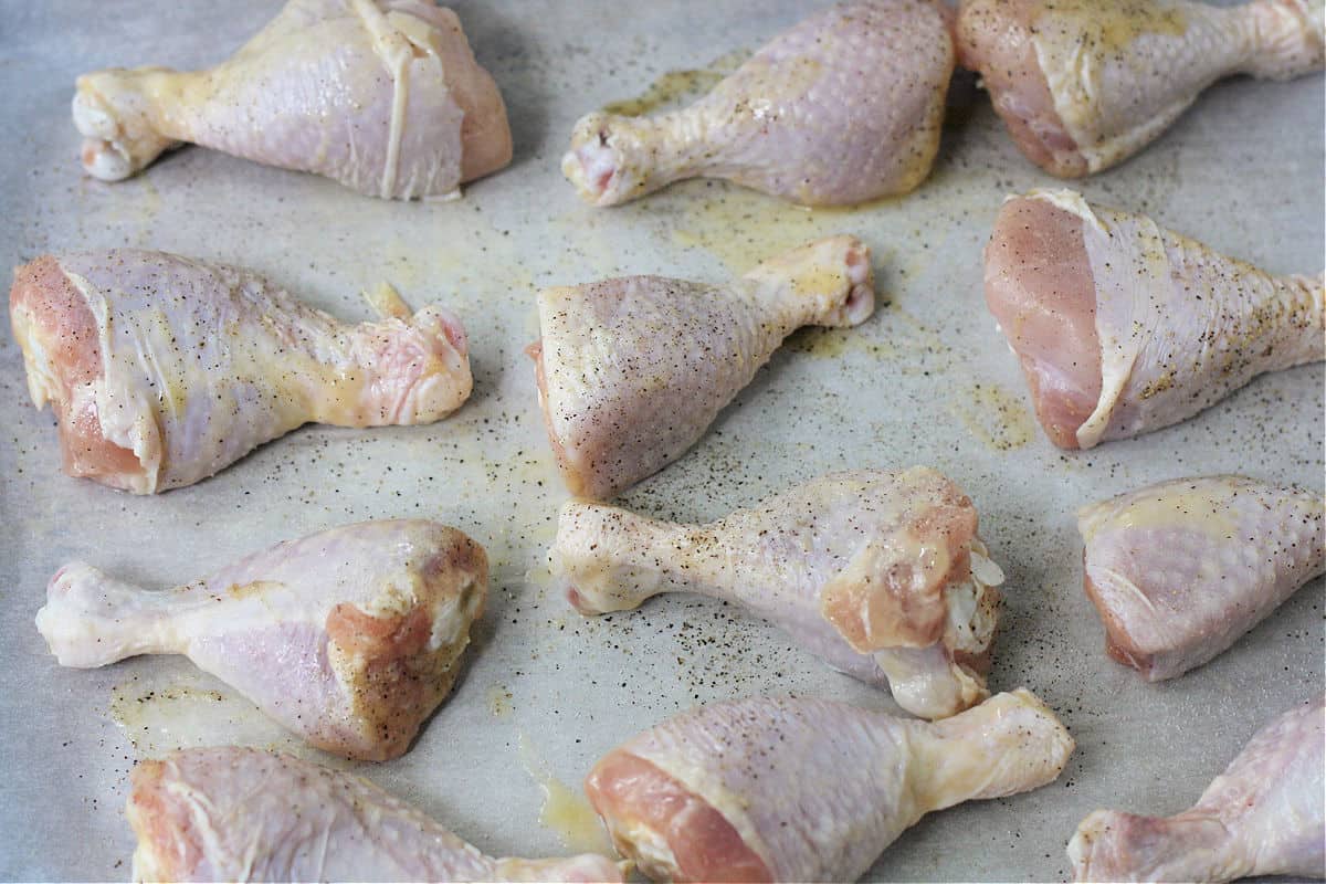 chicken legs before roasting