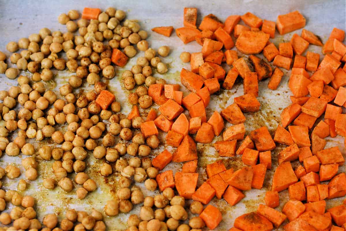 chickpeas and sweet potatoes