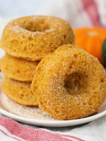 sugar topped vegan pumpkin donuts