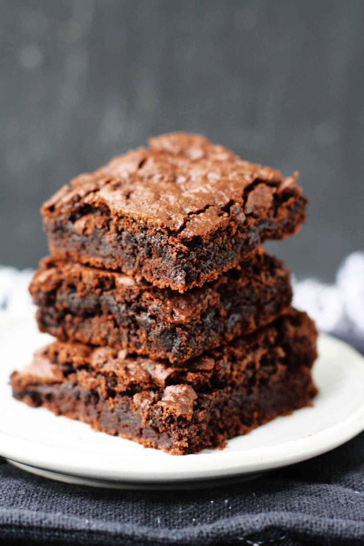 dairy free brownies stacked up