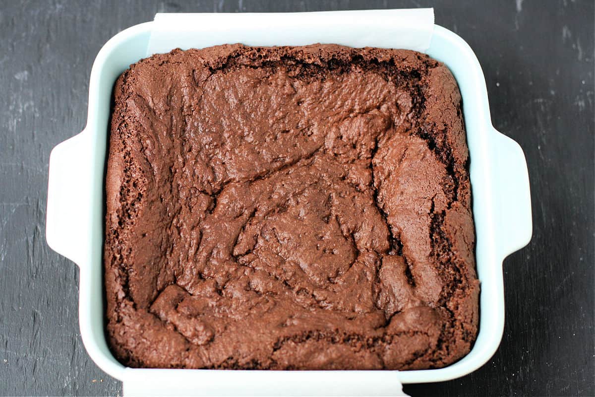 gluten free brownies in pan