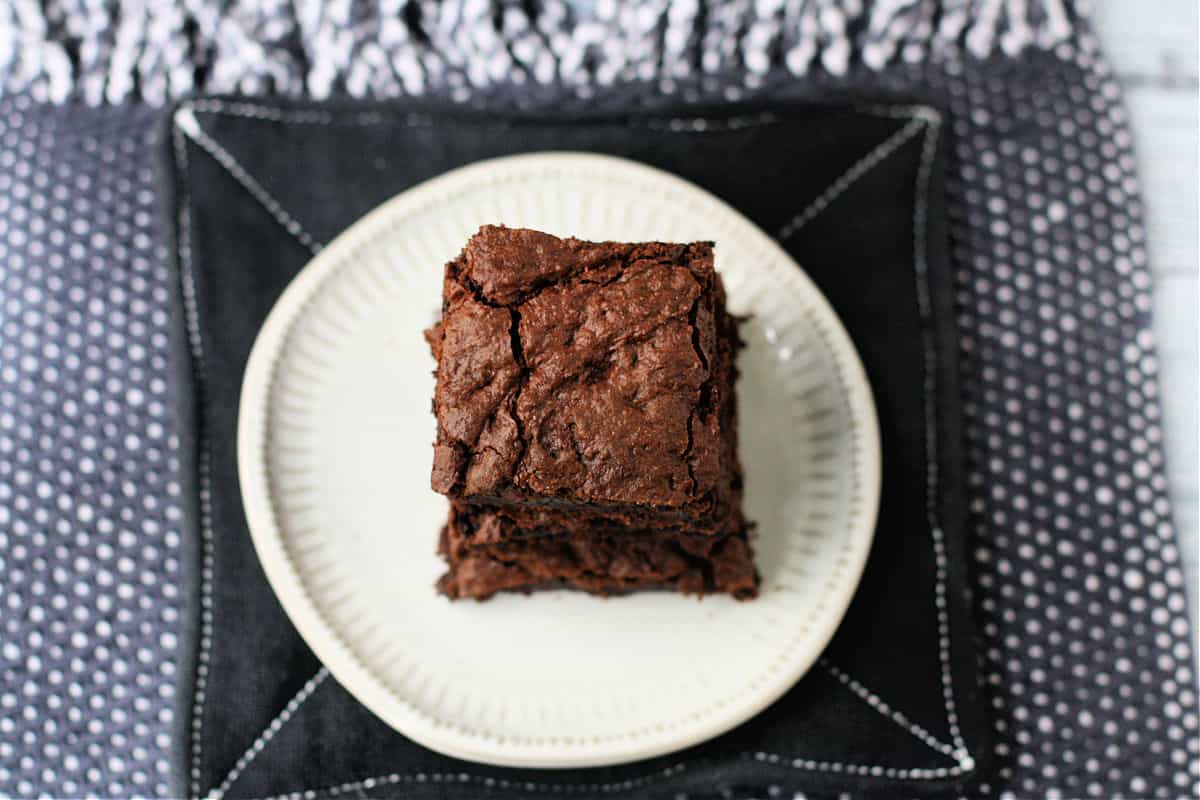 gluten free dairy free brownies on a plate