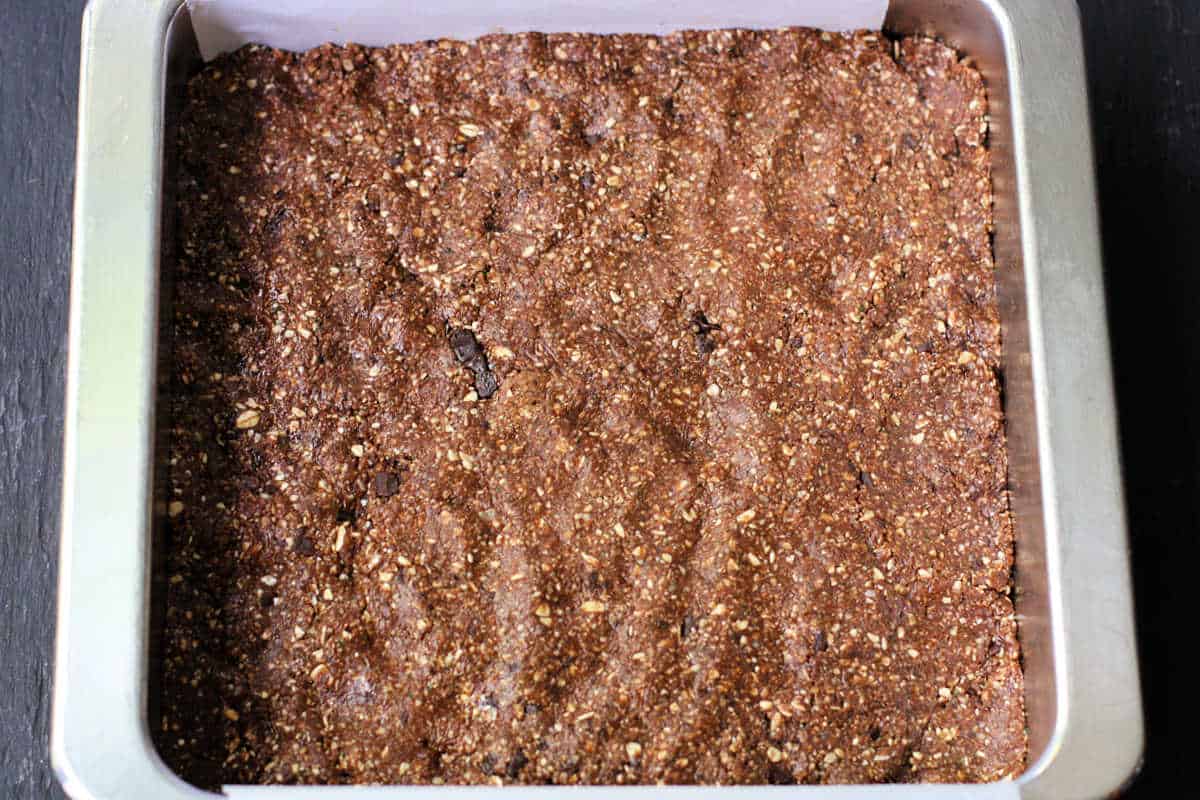 pan of gluten free hemp granola bars