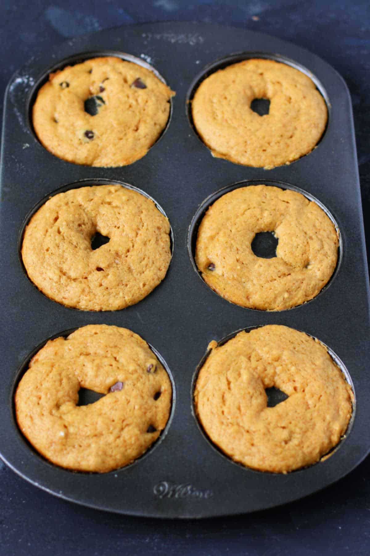 pumpkin donuts after baking